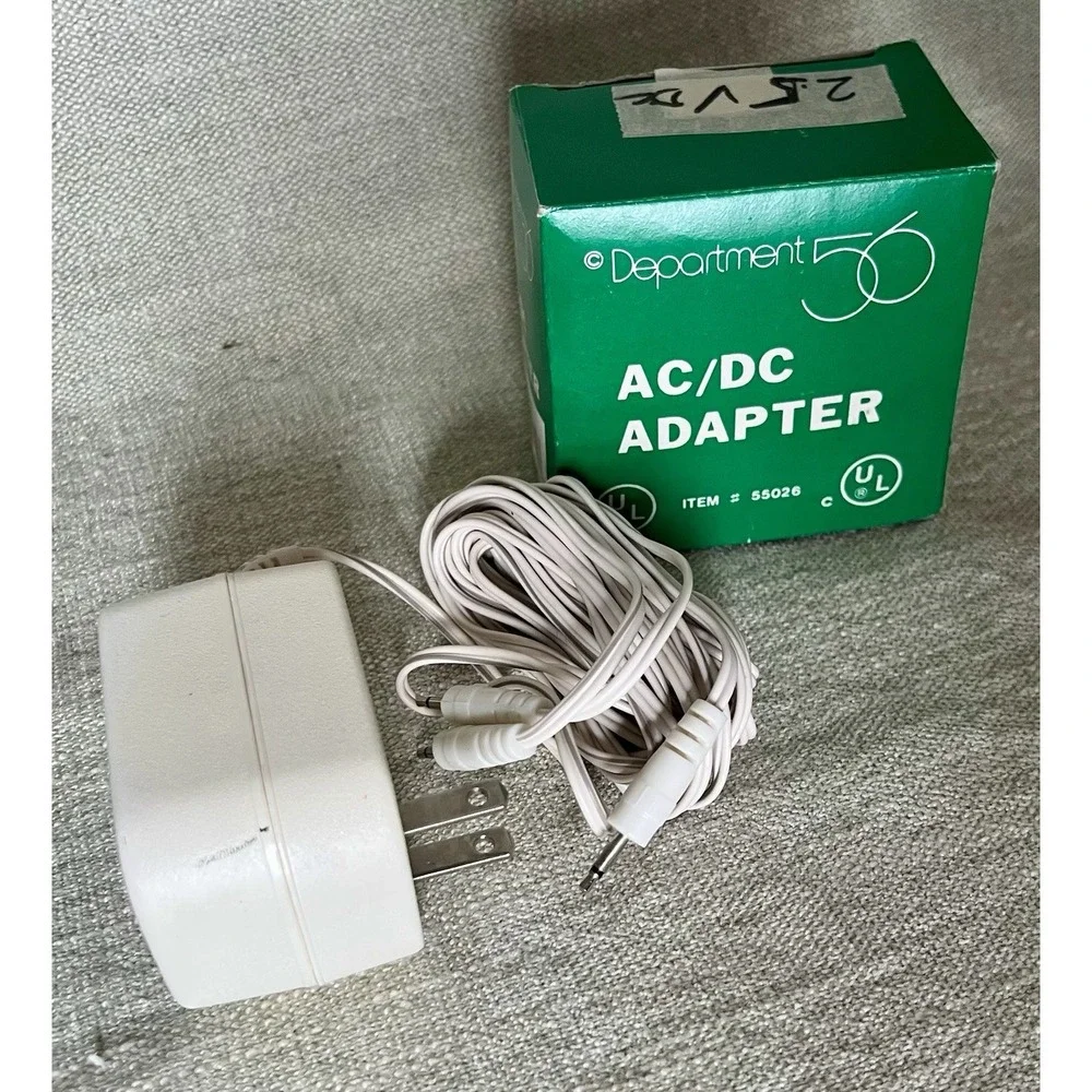 Department 56 AC/DC Adapter 2.5VDC 500mA Item 5502-6 Power Supply White